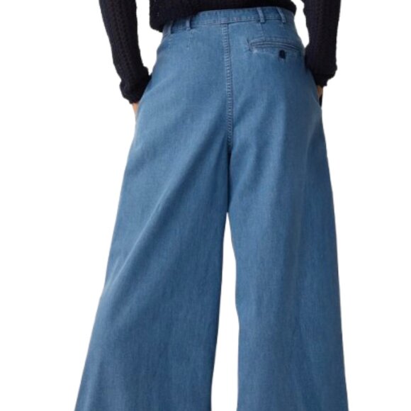 Gap + DOEN Jeans Wide Legs Pleated High Waist Ankle Length Medium Blue, size 6 - Picture 16 of 16